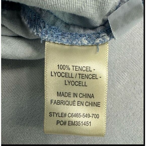 Anthropologie Cloth & Stone Romper Size XS Blue Utility Rolled Hem Casual Summer - Picture 7 of 8